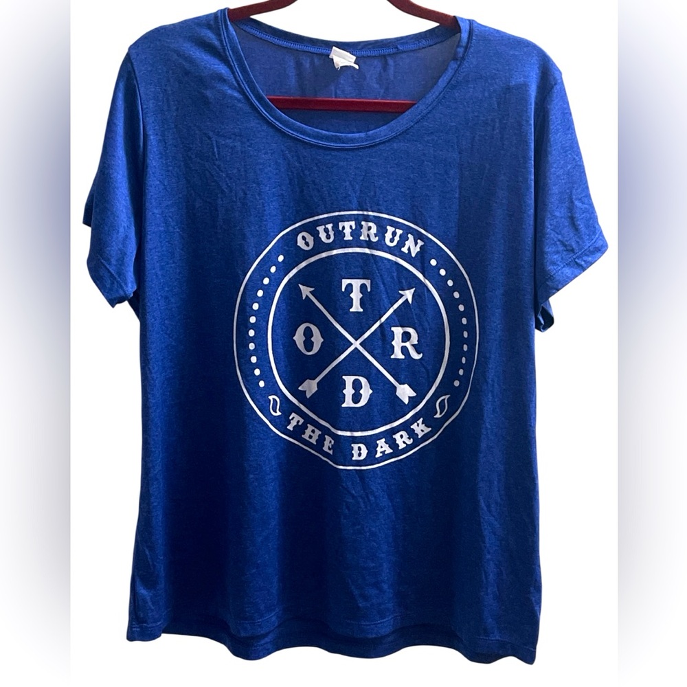 Outrun the Dark Member’s Club Performance Tee - Women’s 2XL - Cobalt Heather-GUC